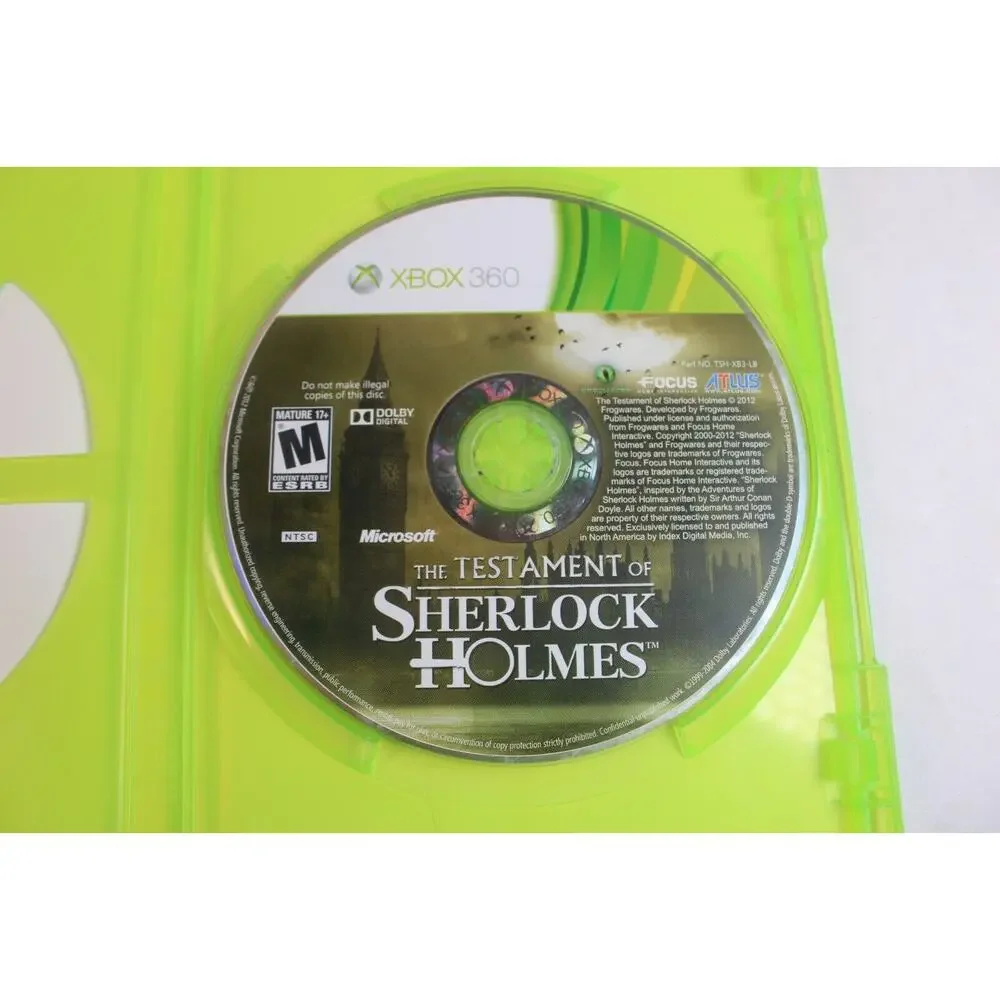 Testament of Sherlock Holmes (Microsoft Xbox 360, 2012) authentic, tested